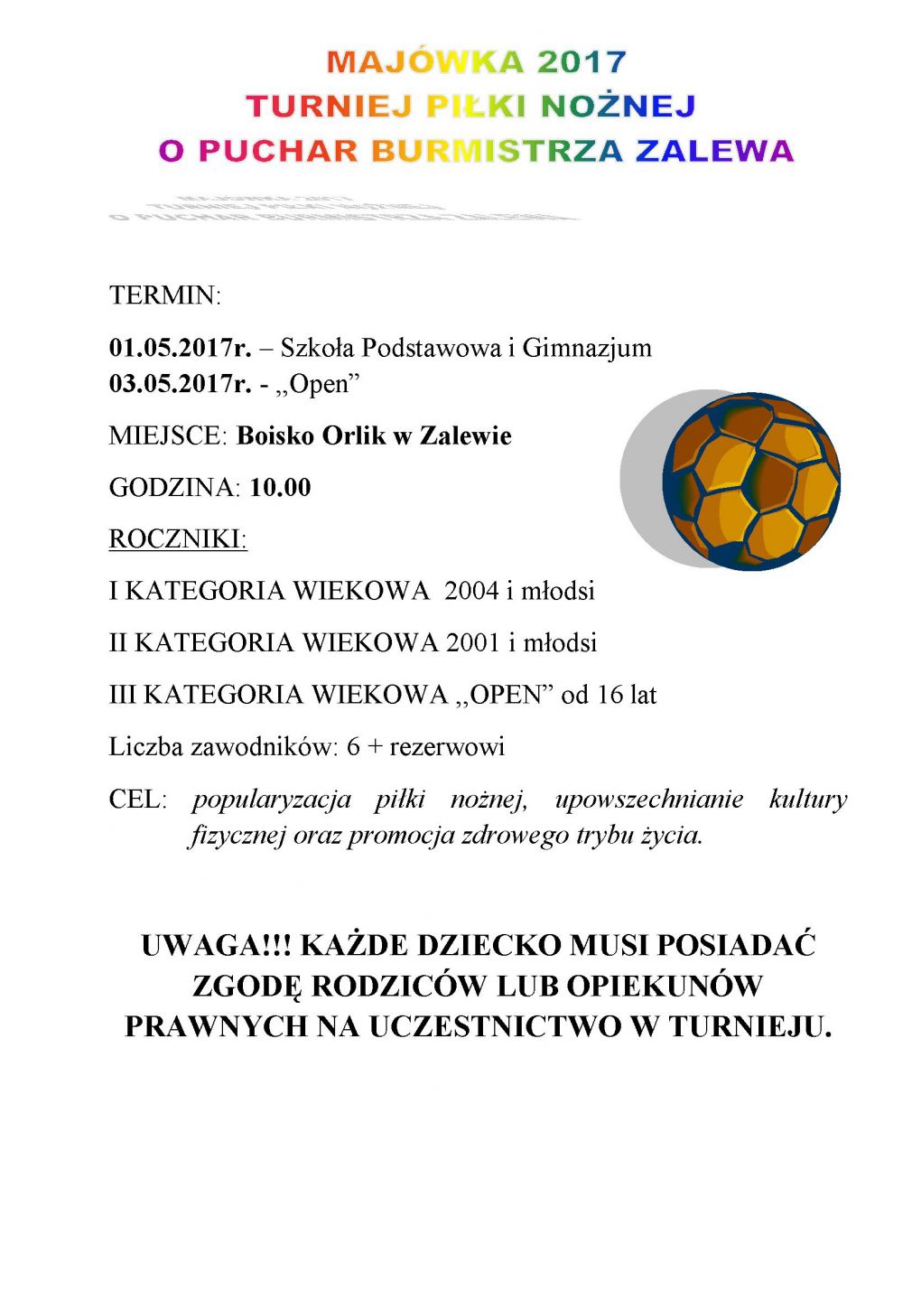 Turniej Piłki Nożnej o Puchar Burmistrza Zalewa