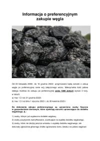 Uwaga! Informacja o zakupie węgla