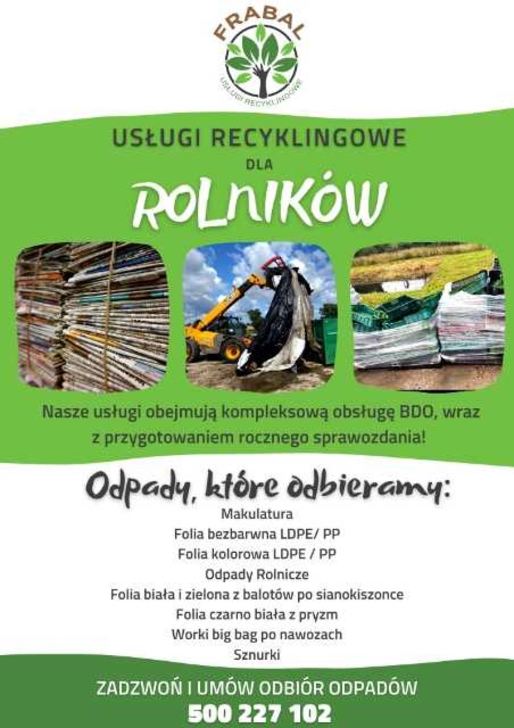 Odpady rolnicze - ogłoszenie