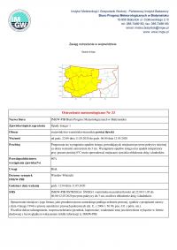 Ostrzeżenie meteorologiczne Nr 33