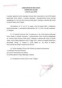 Ogłoszenie wyniku otwartego konkursu ofert - piłka nożna