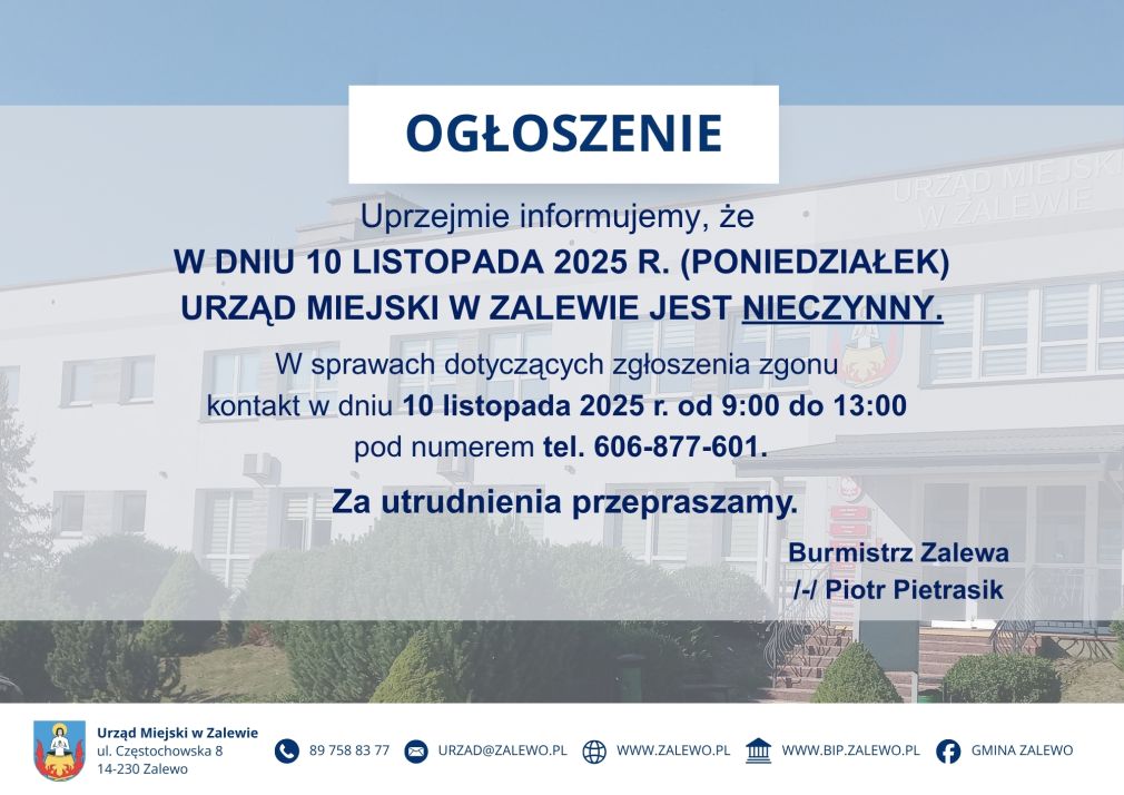 Ogłoszenie Burmistrza