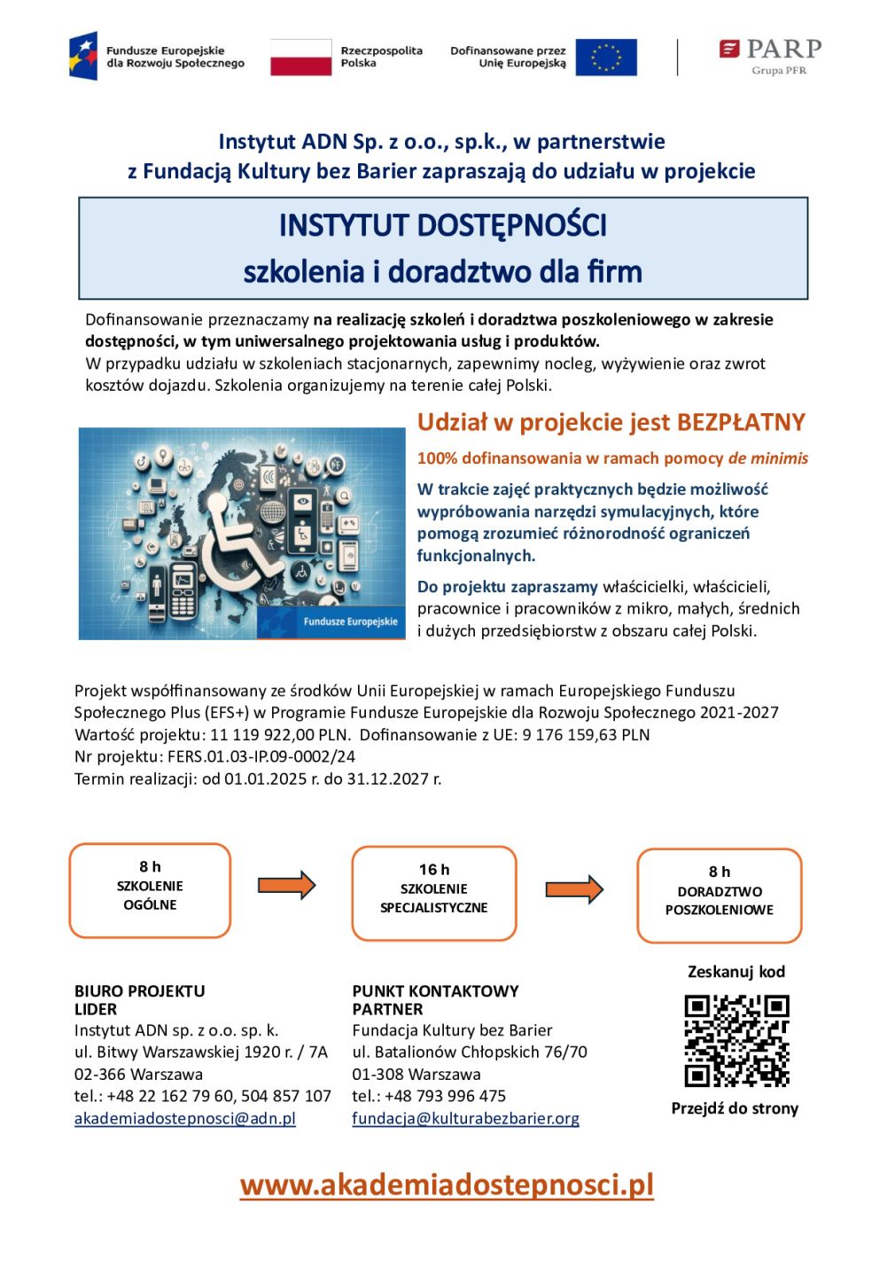 Zaproszenie do udziału w projekcie Instytut Dostępności - szkolenia i doradztwo dla firm