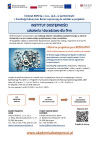 Zaproszenie do udziału w projekcie Instytut Dostępności - szkolenia i doradztwo dla firm