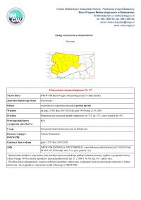 OSTRZEŻENIE METEOROLOGICZNE Nr 9 z dnia 20.03.2020 r.