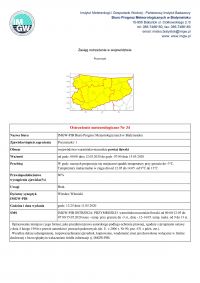 Ostrzeżenie meteorologiczne Nr 34