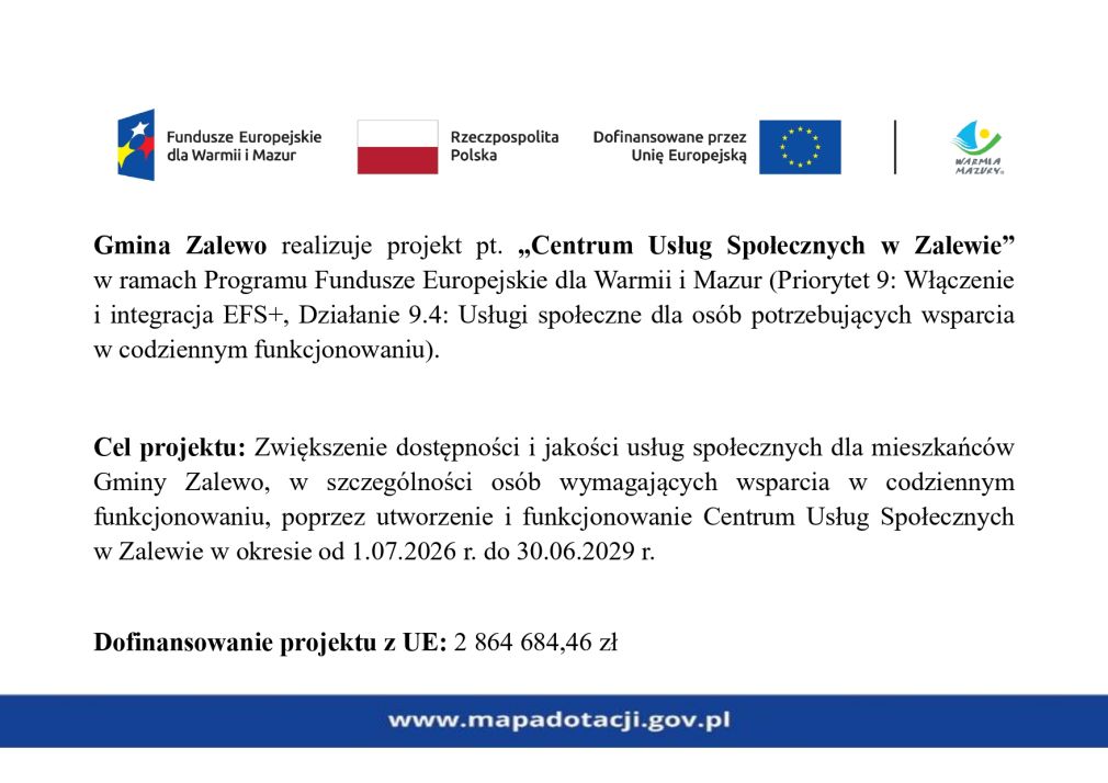"Centrum Usług Społecznych w Zalewie"