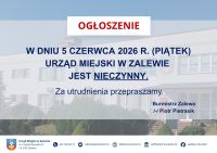 Ogłoszenie Burmistrz Zalewa