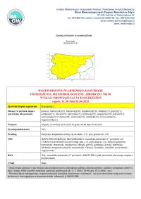 Ostrzeżenie meteorologiczne  nr 50