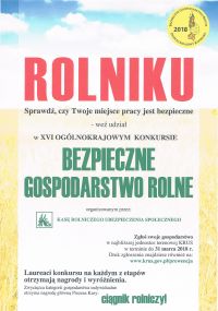 Konkurs- Bezpieczne Gospodarstwo Rolne