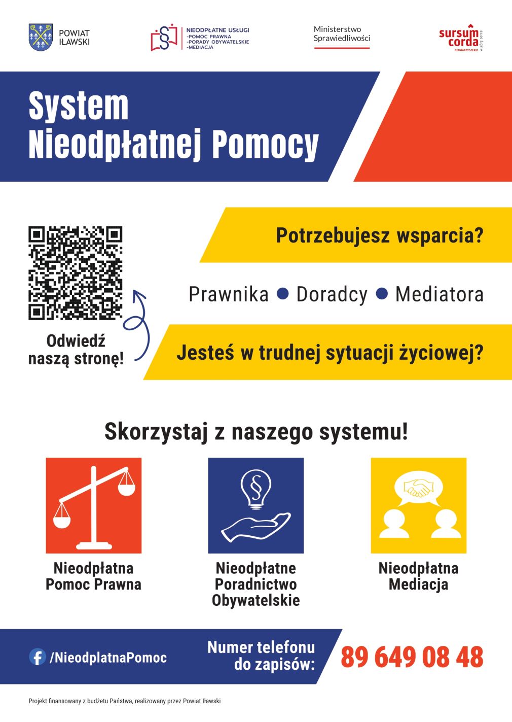 Nieodpłatna pomoc prawna, poradnictwo obywatelskie, mediacja oraz edukacja prawna