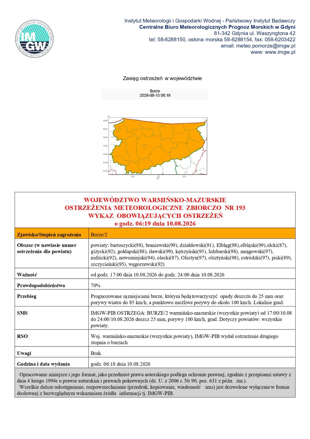 Ostrzeżenie meteorologiczne