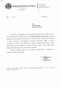 Informacja Kierownika Posterunku Policji w Zalewie nt. prowadzenia działań dla rejonu służbowego nr II