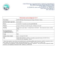 Ostrzeżenie meteorologiczne nr 17