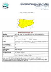 Ostrzeżenie meteorologiczne Nr 57