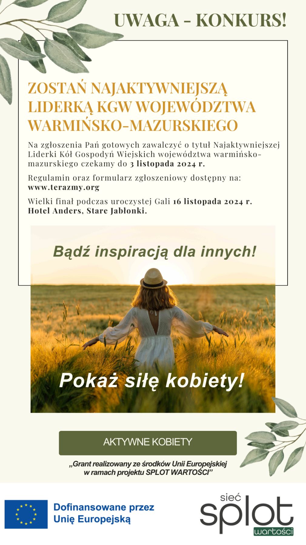 Konkurs - &quot;Najaktywniejsza Liderka KGW województwa warmińsko-mazurskiego&quot;