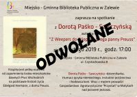 Spotanie autorskie w MGBP w Zalewie odwołane