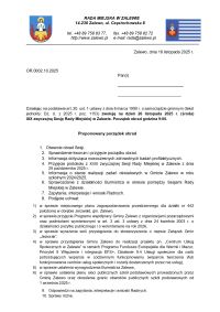 Zaproszenie na XIX zwyczajną Sesję Rady Miejskiej w Zalewie