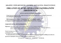 Kurs operatora kombajnów zbożowych